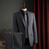 Riolio  Notched Lapel Suit Set 2 Pieces Blazer Pants For Men,Handsome Two Button Men's Regular Fit Suits Wedding Groom Best Man Tuxedo