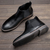 Riolio  Chelsea Boots Men Brand Comfortable Fashion Leather Boots