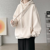 Riolio  High Quality Corduroy Men's Vertical Stripe Sweatshirts Thickened Long Sleeve Kangaroo Pocket Hoodie Hooded Pullover