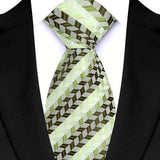 Riolio  Luxury 8CM Mens Necktie Green Color Floral Paisley Ties For Man Groom Jacquard Woven Neck Tie For Business Wedding Party