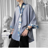 Riolio Spring Summer New Solid Color Short Sleeve Men's Clothing Loose Oversized Fashion Casual Lapel Single-breasted Youth Shirt