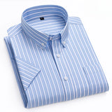 Riolio  Hight qulity summer 100%cotton thin short sleeve shirts for men slim fit formal shirt soft designer tops korean popular clothes