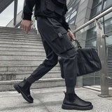 Riolio  Male Trousers Black Slim Autumn Men's Cargo Pants Luxury Luxury Fashion Y2k Cotton Nylon Designer Street Loose Big Size Emo