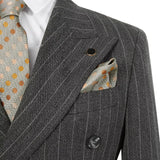 Riolio  Autumn Winter Double-Breasted Thick Stripes Suits for Men Slim Fit 2 Piece Set Blazer Pants Office Smart Casual Wedding New