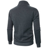 Riolio Men's casual sports zipper stand collar hoodie coat men's solid color cardigan