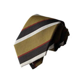 Riolio  2PCS Neck Tie Set Men Luxury Soft Cotton Neckties Brown Striped Pocket Square British Style Gentleman Tuxedo Shirt Accessories