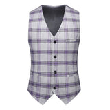 Riolio  Slim Fit Three Piece Men's Suit Korean Style Business Casual Plaid Professional Suit Set Male Cross-Border New Model