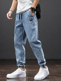 Riolio  Spring Summer Black Blue Cargo Jeans Men Streetwear Denim Jogger Pants Men Baggy Harem Jean Trousers Plus Size 6XL 7XL 8XL