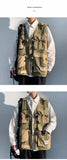 Riolio  New summer workwear vest men's trendy brand loose fitting sleeveless vest outdoor photography fishing leisure camisole multi poc
