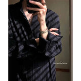 Riolio Korean Version Solid Color Elastic Fashionable Top Men Solid Color Free Long-sleeved Shirt for Autumn New High-end Trendy Shirt