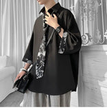 Riolio Spring Summer New Solid Color Short Sleeve Men's Clothing Loose Oversized Fashion Casual Lapel Single-breasted Youth Shirt