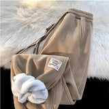 Riolio winter outfits men Korean Style Autumn and Winter Men and Women Street Personality Loose Wide Leg Bound Sports Pants Couple Simple Casual Pants