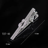 Riolio  Fashion Tie Clip For Men Novelty Personalized Necktie Bars For Shirts Tie Clip Glasses Feather Beard Key Collar Clip Silver Bars