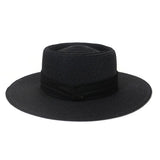 Riolio  Flat Concave Top Paper Straw Hat Spring Summer Women Men Wide Brim Beach Sun Hat Boater Style Fedora Party Cap Sombrero Hombre