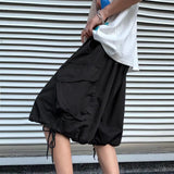 Riolio  7-point Men Summer Thin Japanese Workwear Wide-leg Loose Over-knee Shorts