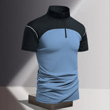 Riolio  Zipper Stand Collar ort Sve T irt Ice Silk Sports Running Top for Men Summer Training Tennis Clothes