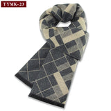 Riolio  Luxury Scarf Man Winter Warm Wool Scarf For Men Cashmere Scarves Casual Plaid Male Long Pashmina Outdoor Shawls Man Muffler Gift