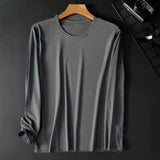 Riolio Men's Summer Lightweight Breathable Long Sve Casual Sun Protection Clothing Qui Dry round Ne T-irt for Youth Daily Use