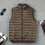 Riolio Coat Ultralight Sleeveless Puffer Vest Jacket Ultra Thin Warm Lightweight Down Jacket Waistcoat Winter Men Duck Down Vest Coats