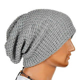 Riolio Men Women Beanie Knit Crochet Black Gray Hat Autumn Winter Soft Warm Loose Cap Skull Ski Hat Dance Bonnet Casual Fashion Cap