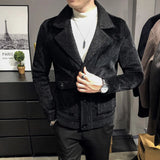 Riolio Winter Warm Fleece Jacket Men's New Fashion Solid Color Casual Thick Coat High-quality Fashion Men's Clothing Slim Woolen Coat