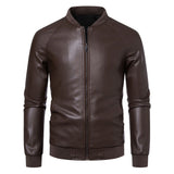 Riolio New Leather Jacket Men's Autumn Winter New Korean Version Slim Fit Jackets Lapel Casual Windproof Trendy Youth Leather Jacket