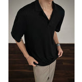 Riolio  Men's Cotton Polo Shirt Simple Plain Striped Short Sleeve Comfortable Casual Summer Wear T Shirt Breathable Fashion Top