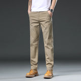 Riolio  Spring Summer Fashion Straight Men Casual Pants Embroidery Male Trousers Stretch Men's Clothes Khaki Plus Size 40