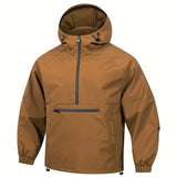 Riolio  Spring Autumn Men's Anorak Jackets Fashion Man Half zip Streetwear Hip Hop Hooded Coats Men Windbreaker Waterproof Zipper Jacket