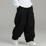Riolio Spring Autumn Waterproof Windproof Loose-fit Single Board Ski Pants Men's Women's Outdoor Sports Multi-pocket Casual Pants