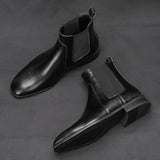 Riolio Chelsea Boots Men Brand Comfortable Fashion Leather Men Boots