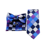 Riolio  Business Men Tie Set With Bowtie Pocket Square Cufflinks Necktie Suit Set Paisley Dot Floral Style New Fashion Classic Bow Tie