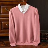 Riolio  Super Cashmere Sweater Men Thick Pullover Autumn Winter Warm Classic V-neck Clothes Male Jumper Jersey Hombre Pull Homme 4XL