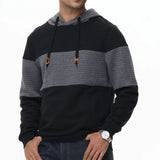 Riolio Autumn Men's Casual Fashion Hoodies Cozy Pullover Sweatshirt Tracksuit Hooded Sweatshirts Streetwear with Plaid Jacquard