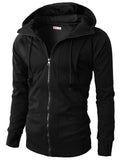 Riolio  Autumn Winter New Loose Casual All-match Zipper Hoodies Male Solid Color Fashion Cardigan Hooded Sweatshirt Hombre Top Men Coat