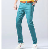Riolio  Fashion Trend Colorful Men Spring Autumn Casual Streetwear Pants Daily Slim Fit Straight Leg Business Comfortable Male Trousers