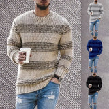 Riolio Male Autumn And Winter Wool Sweater Round Neck Pullover Bottoming Shirt Color Matching All Matching Oversized Winter Coat Men