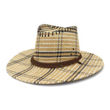 Riolio  Cotton Panama Cowboy Hat Women Men Summer Sun Hat Jazz Caps Beach Cap Outdoor Wide Brim Western Hats for Men Women