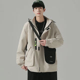Riolio Male Jacket Men Hiking Jacket Outdoor Windproof Coats Hooded Jackets Color Matching Zipper Couple Top New Spring Autumn Casual