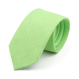 Riolio  Novelty New Solid Color Ties For Men 100%Cotton Handmade High Quality Necktie Pink Green Orange 6.5cm Skinny Slim Ties Accessory