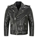 Riolio Men PU Leather Jacket Motorcycle Fashion Slim Fit Leather Coat