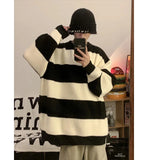 Riolio Striped Sweaters, Lazy Men's Knitwear, Autumn and Winter New Outerwear, Trendy Brand, High-end Thread Clothing Men Pullover