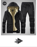 Riolio Hooded Sweat shirt+Pant 2-piece Sets Men Set Sports Suit Fleece Thickened Sportswear Casual Men Tracksuit Winter male Tracksuit