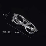 Riolio  Fashion Tie Clip For Men Novelty Personalized Necktie Bars For Shirts Tie Clip Glasses Feather Beard Key Collar Clip Silver Bars