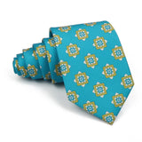 Riolio  High Quality Classic Men's 7.5cm Tie Soft Smooth Green Blue Colorful Paisley Flower Necktie Daily Wear Business Accessories Gift