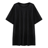Riolio Men's Short Sleeve Mesh T Shirt Sheer Slim Fit Shiny Sexy See-through Party Nightclub Thin Breathable Clothing Leisure Tees