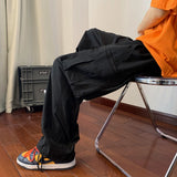 Riolio  Big Pockets Casual Cargo Pants Men's Vintage Hip-hop Pants Fashion Loose Straight Wide Leg Pants Men Streetwear Trousers Male