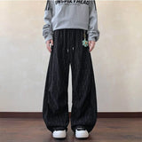 Riolio  Men Trousers Textured Pleated Casual Pants Autumn Streetwear Fashion Daily Outdoor Versatile Loose Straight Pants Men'S Clothing