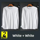 Riolio Men's Summer Lightweight Breathable Long Sve Casual Sun Protection Clothing Qui Dry round Ne T-irt for Youth Daily Use