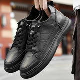 Riolio  Spring Autumn Men's Inner Heightening Shoes Leather Sports Casual Shoes Invisible Height Increasing Shoes Men Sport Elevator 8CM